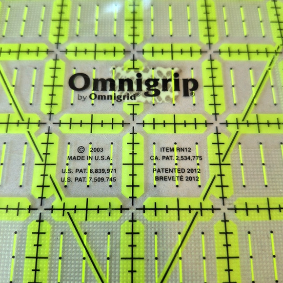 Omnigrip by Non-Slip Ruler 6" x 12" Neon Green Rectangular Sewing Quilting - Picture 4 of 10